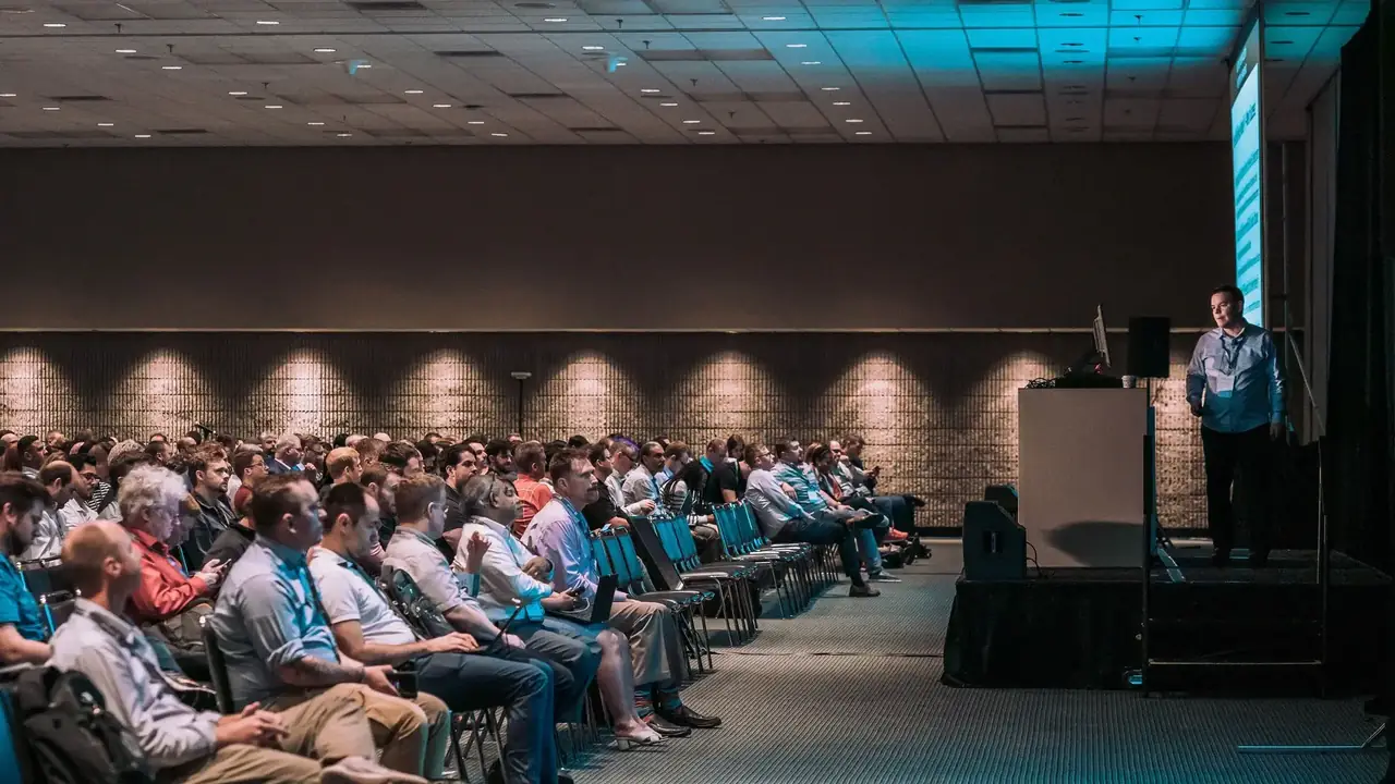 Errin O'Connor, Founder & Chief AI Architect, keynoting at a Microsoft conference
